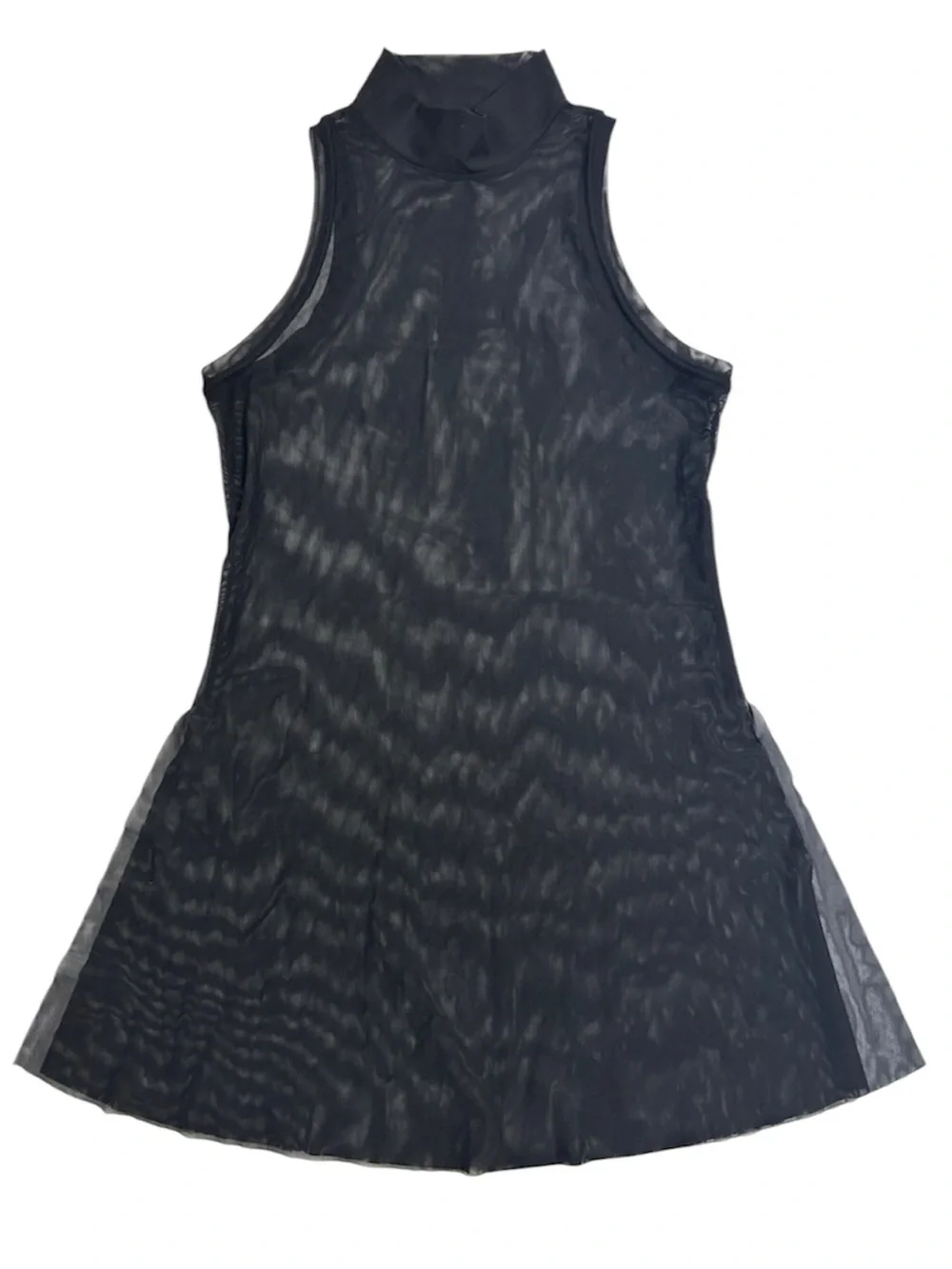 Weissman Power Mesh Mock Neck Overdress in Black sz MA